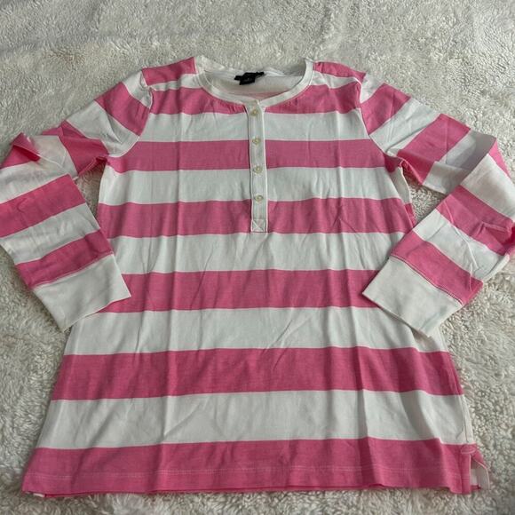 NWOT Womens J Crew Bundle Sleepwear Tops White/Pink Stripes Sz S 100% Cotton - Picture 6 of 9